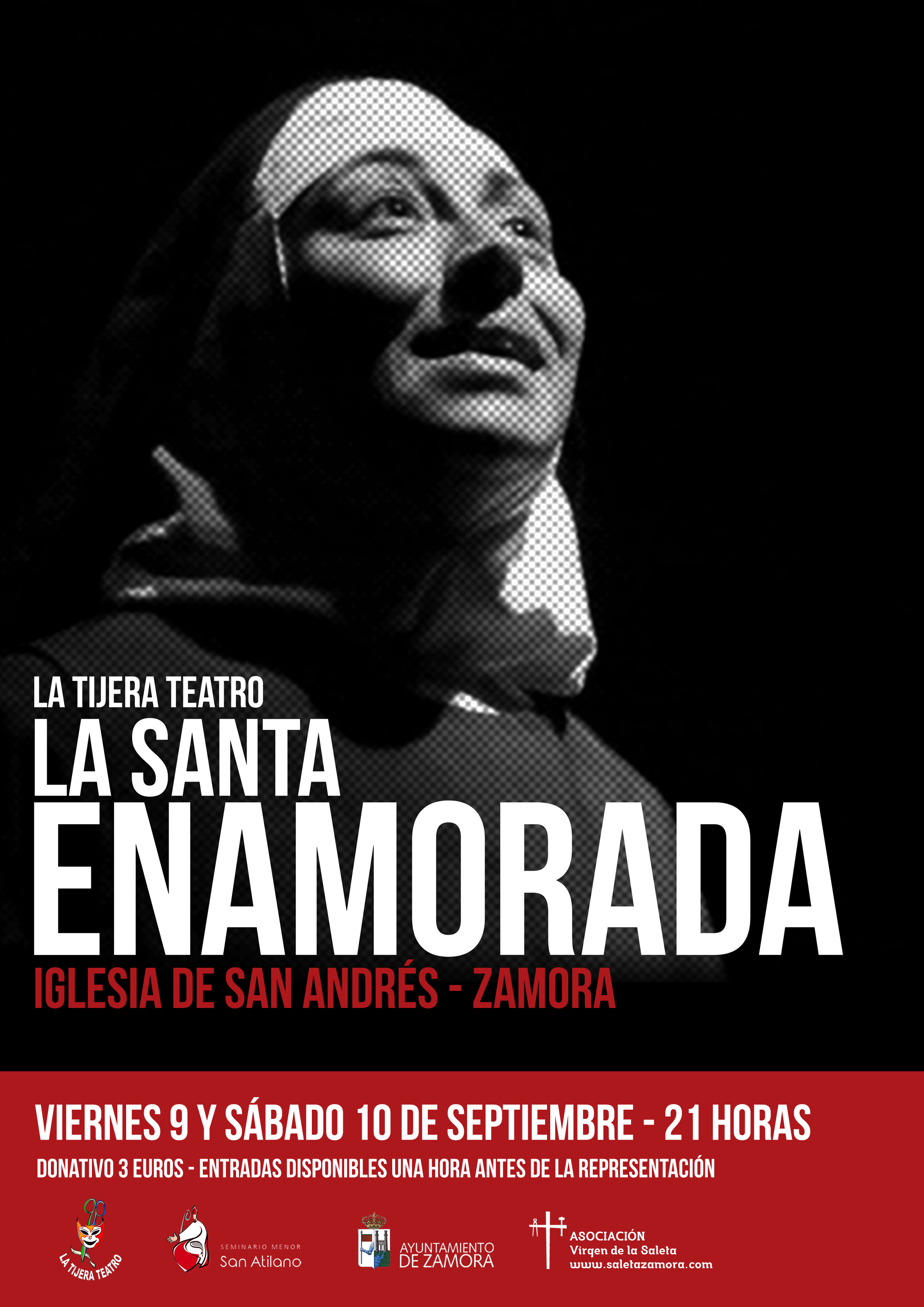 Cartel Santa Enamorada Tijera Teatro Zamora Saleta